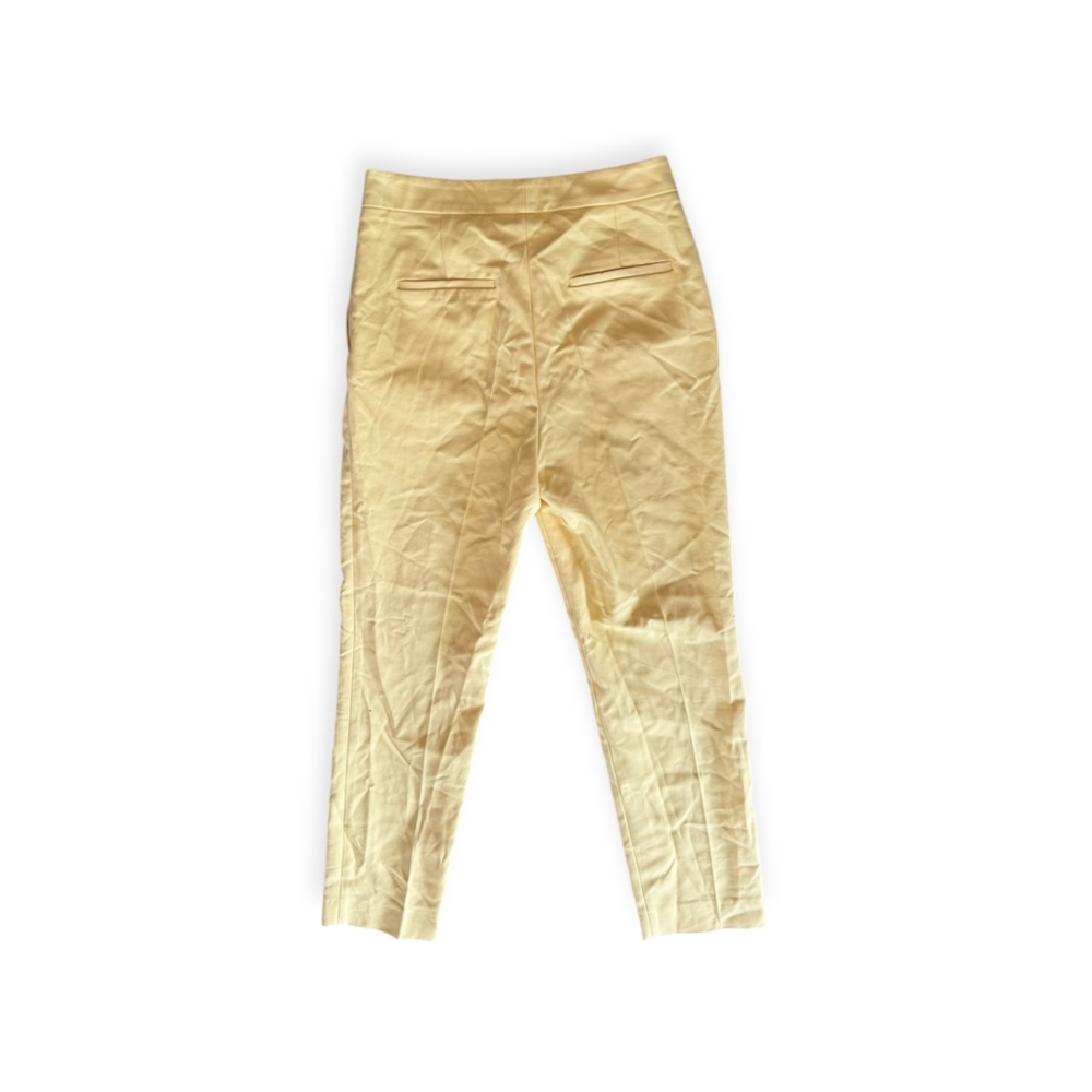 Zara yellow pants button accent medium wrinkled - Picture 4 of 10